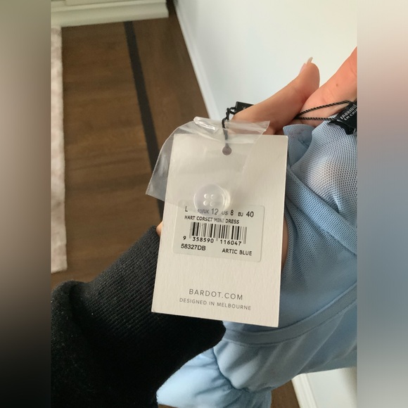 BARDOT Hart Corset Mini Dress Strapless Artic Blue Women’s Size 8 BRAND NEW - Picture 15 of 16